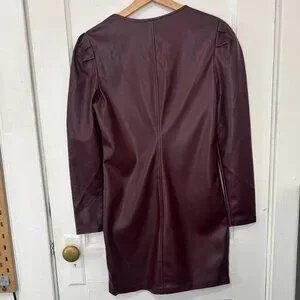 Betsey Johnson | Dresses | Nwt Betsey Johnson Womens Burgundy Square Neck Faux  Leather Mini Dress Size 8 | Poshmark